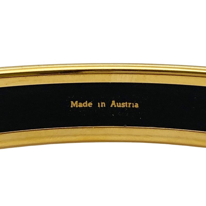 Hermes Emile PM Bangle Cuff Enamel Multicolor Gold Hardware Women