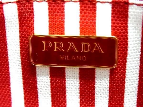 Prada Prada 1na693 Canvas Pouch Multi Case Small Bag Ladies Red Ax3243