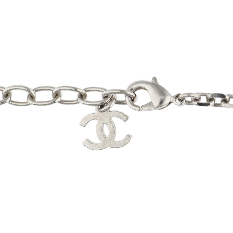 Chanel Coco Mark Silver Necklace Women