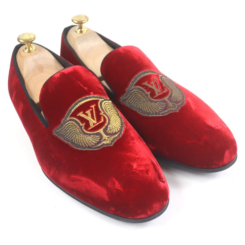 Louis Vuitton 21-22aw Autouille Line Velour LV Logo Embroidery Opera Shoes