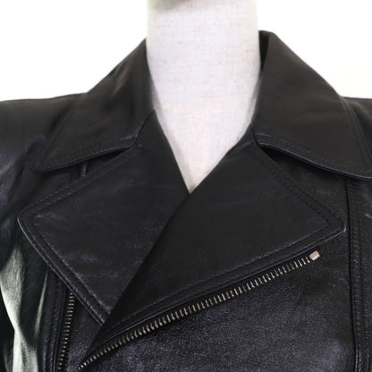 Saint Laurent Paris 589455 Power Shoulder Calfskin Riders Jacket Black 38 Made