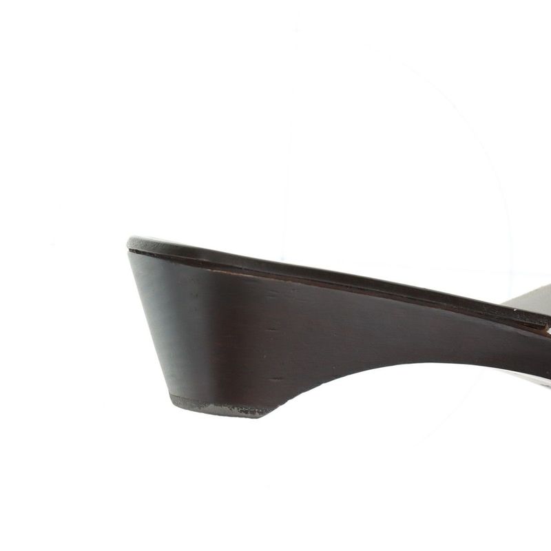 Hermes Leather Wood Sole Belt Sandals Women's 35 Brown Made In Spain