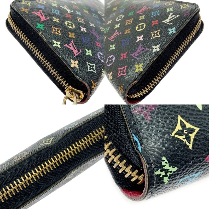 Louis Vuitton M60243 Multicolor PVC Zippy Wallet Black 403710 Long Wallet