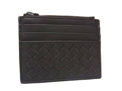 Bottega Veneta Intrecciato Leather Coin Case Coin Purse Card Case Brown Aw1916