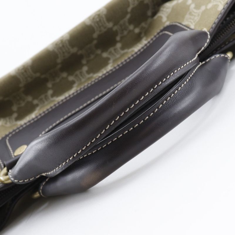 Celine Boogie Bag Macadam Canvas Khaki Women's Handbag