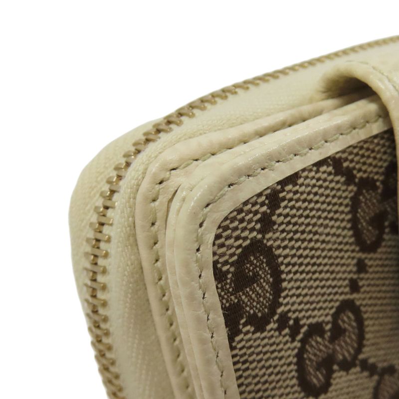 Gucci 346056 Outlet GG Bifold Wallet With Coin Purse Canvas Calf Women