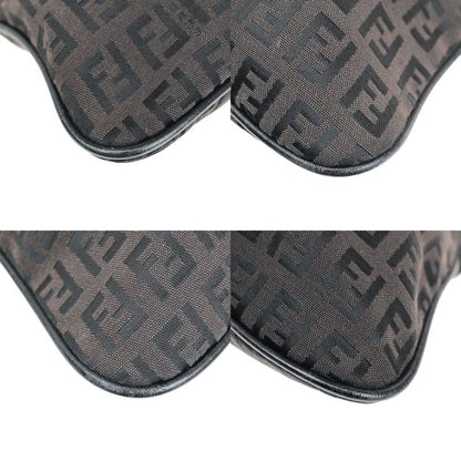 Fendi Shoulder Bag Zucca Pattern Canvas Leather Brown 32ka326