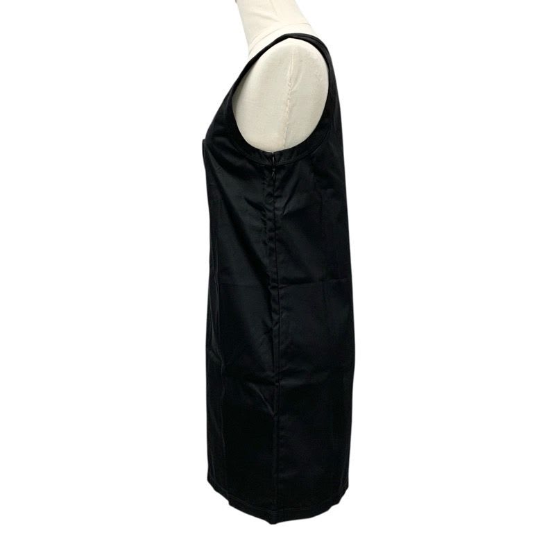 Prada Dress Recycled Polyamide Black Silver Re-nylon Triangle Logo 23 AW