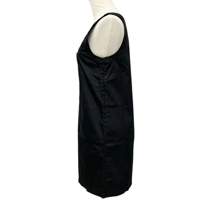 Prada Dress Recycled Polyamide Black Silver Re-nylon Triangle Logo 23 AW