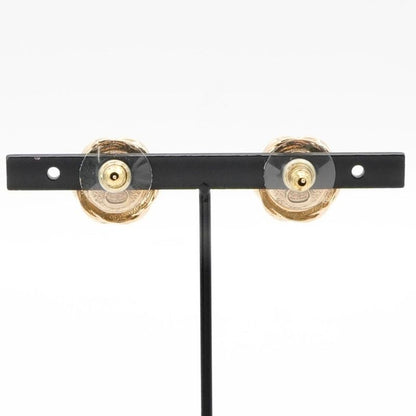 Chanel Earrings Earring Gold Black Coco Mark