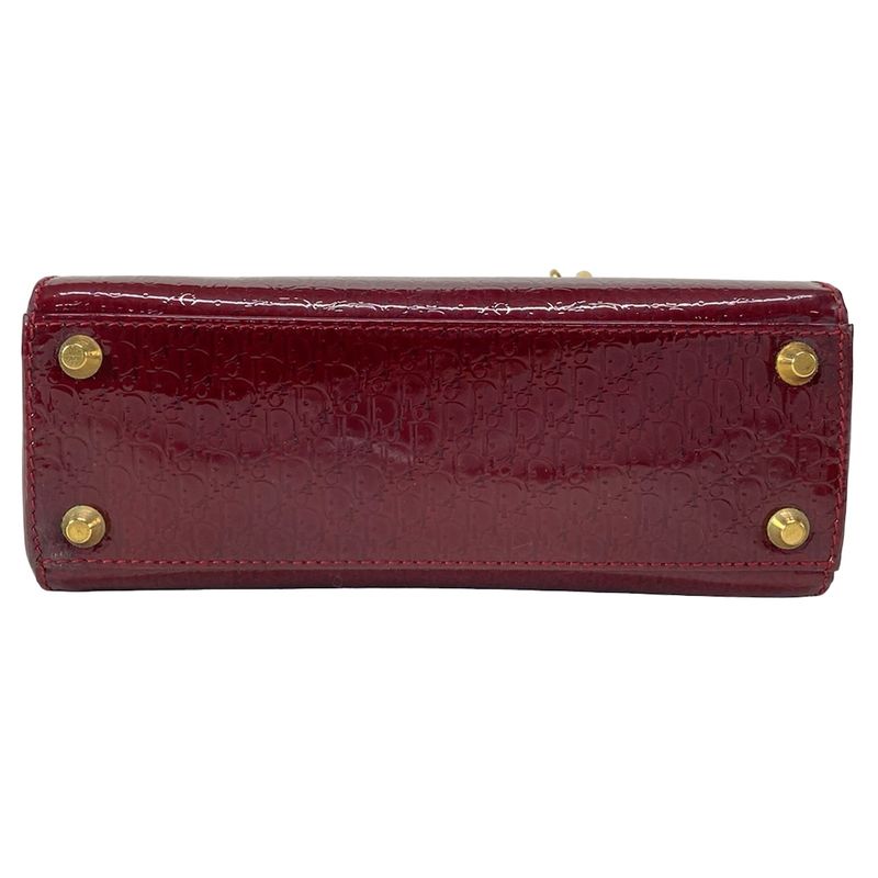 Dior/christian Dior Handbag Lady Dior Mini Bag/trotter Bordeaux Gold Hardware