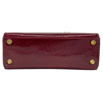 Dior/christian Dior Handbag Lady Dior Mini Bag/trotter Bordeaux Gold Hardware