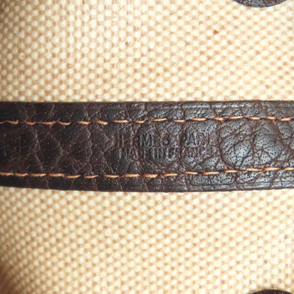 Hermes Garden Party TPM Marron Silver Hardware Handbag Toile Women