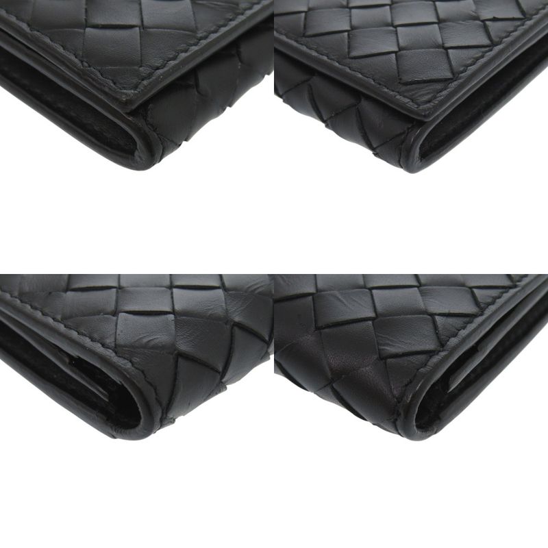 Bottega Veneta Intrecciato Leather Black Long Wallet Long Billfold Black 0926