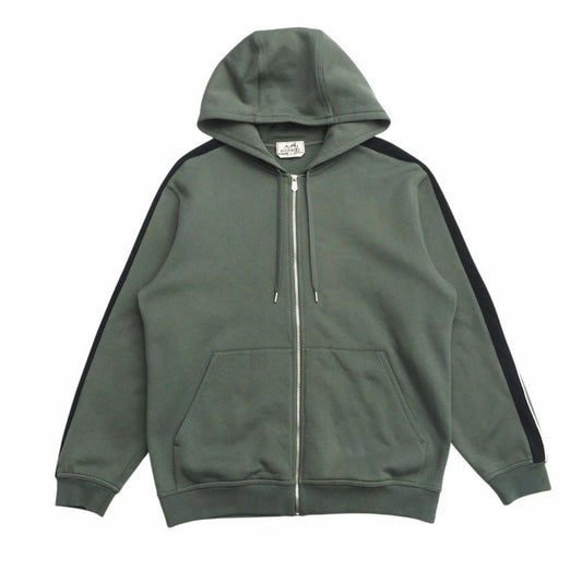 2022awHermes Run H Run H Hoodie Size L Hood Zip Up Hoodie Lined Made In Italy