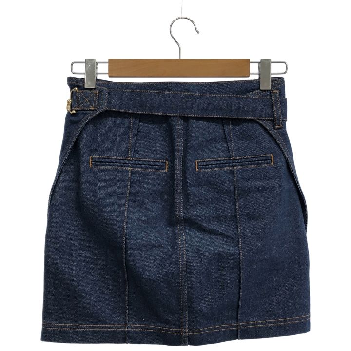 Fendi ⑤ Flq553 Layered Denim Skirt Women's Navy 36