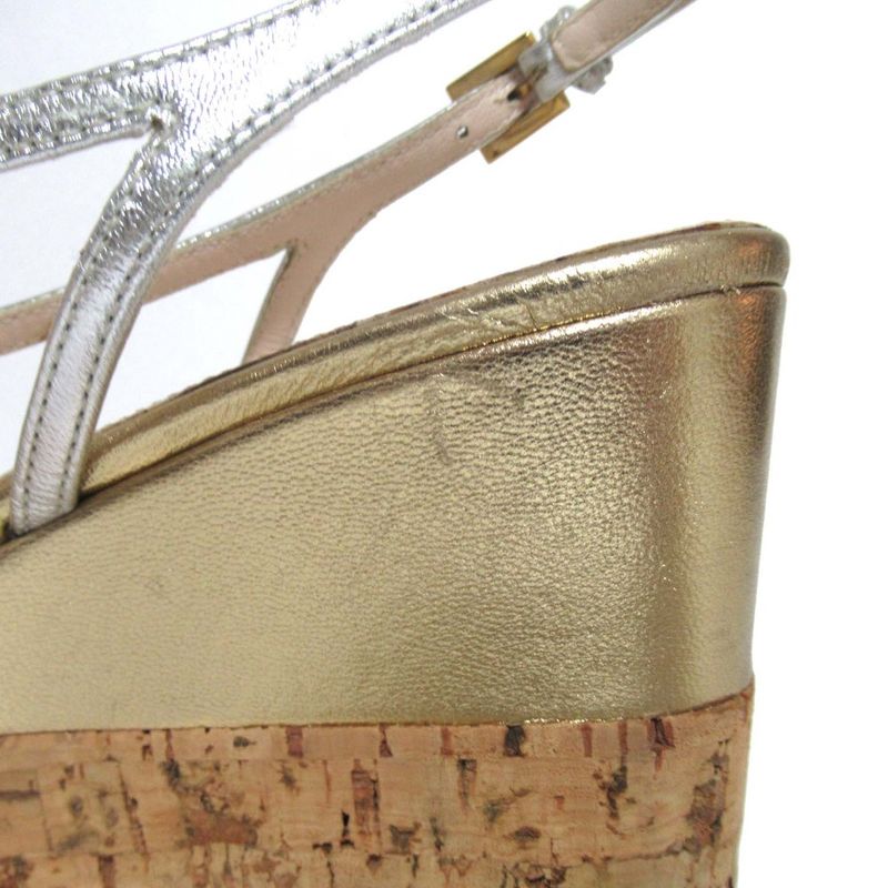 Prada Wedge Sole High Heel Suring Back Sandals Size 34.5 Approx 21.5cm (8.46in)