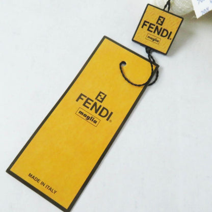 Fendi 00018401 Wool Zucca Pattern Knit Gloves/ Gloves Ivory 42 Made In Italy