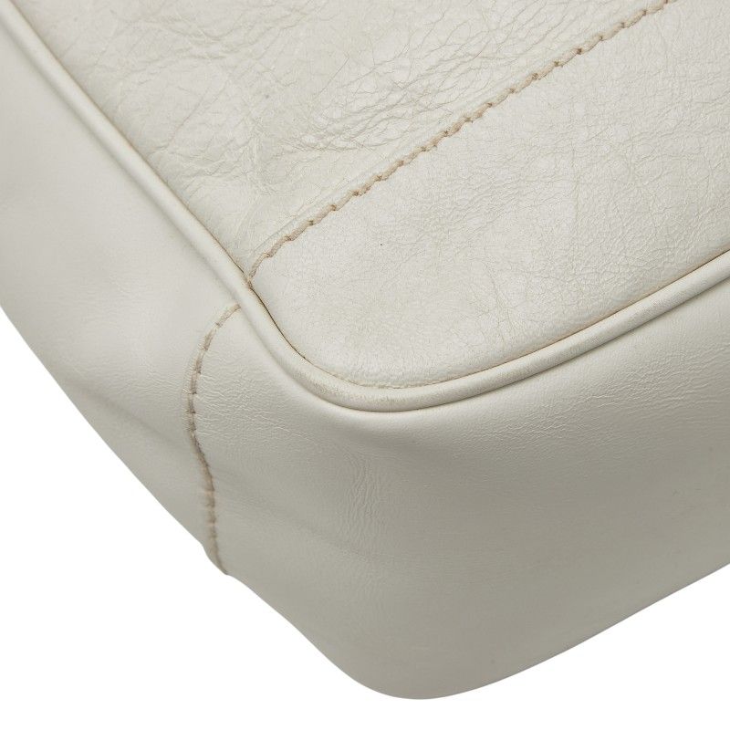 Balenciaga Reporter Crossbody Shoulder Bag 272862 White Leather Women Balenciaga