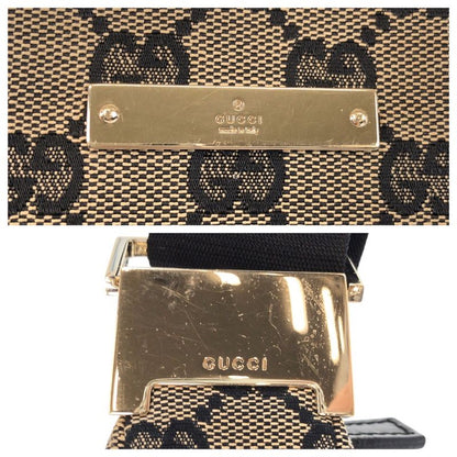 Gucci Beige Black Gold Hardware GG Canvas 019 0433 Shoulder Bag Pochette Women