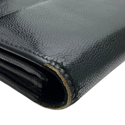 Chanel Sebulga Fold Long Wallet Long Wallet Coco Mark Caviar Skin Leather Black