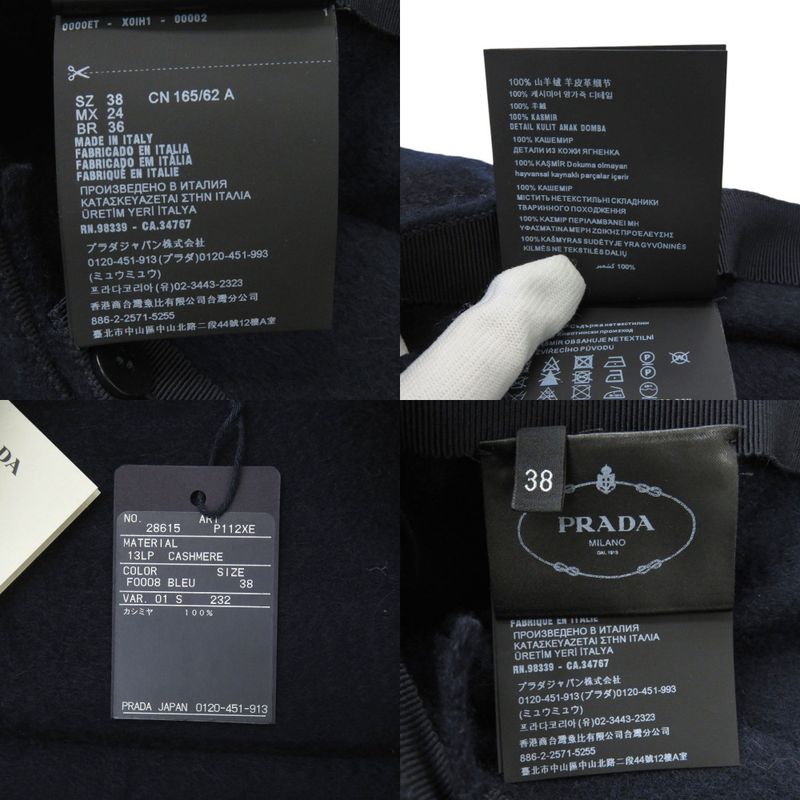 Prada P112xe Cashmere Navy Mini Skirt Rolled Skirt 0332 Prada