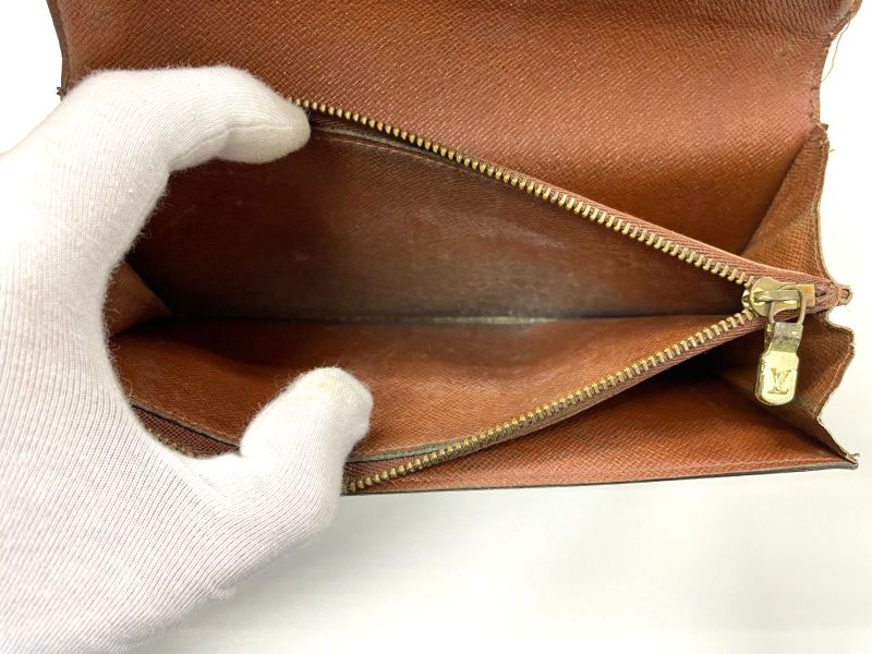 Louis Vuitton Monogram Pochette Porte Monet Cles Di Long Wallet M61725 Brown