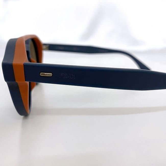 Fendi Sunglasses Gray Navy Blue FF M0017 Excellent Condition