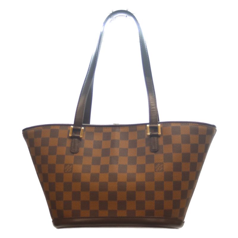 Louis Vuitton 08 N51121 Damier Manosque PM Tote Bag Brown Ladies