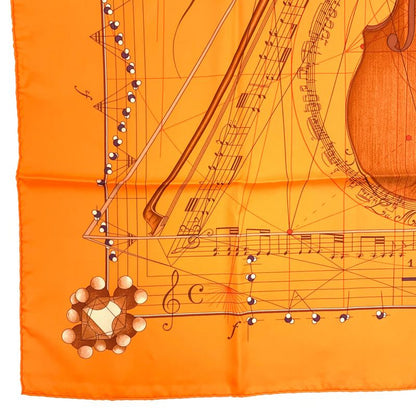 Hermes Carre 90 LA Musique DES Spheres Music Played By Spheres Orange Violin