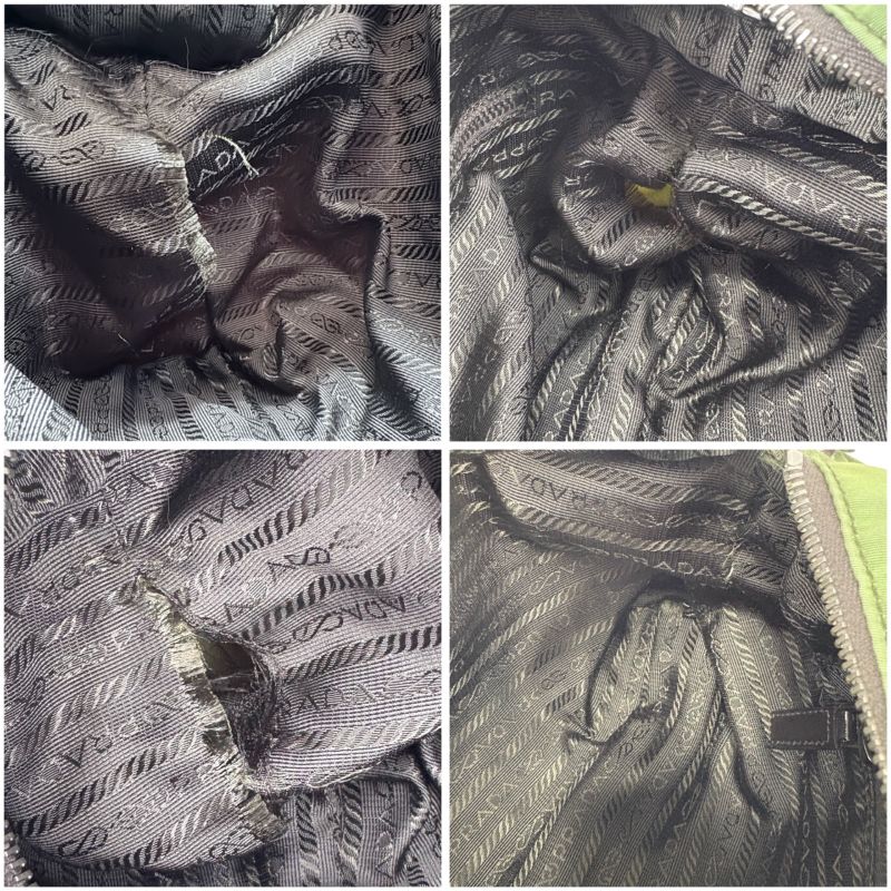 Prada 2WAY Mini Tote Shoulder Bag Triangle Logo Tessuto Nylon Khaki Green