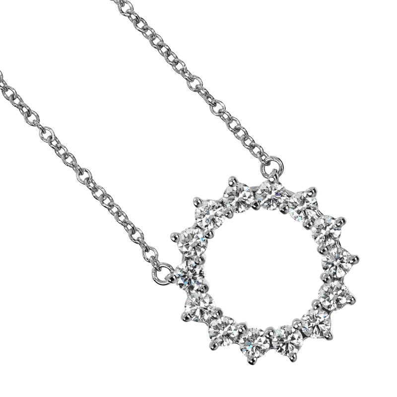 Tiffany & Co Open Circle Small Pt950platinum × Diamond Ladies 2.93g Necklace