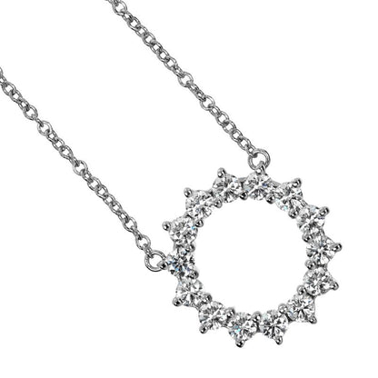 Tiffany & Co Open Circle Small Pt950platinum × Diamond Ladies 2.93g Necklace