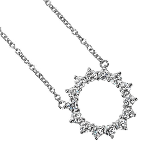 Tiffany & Co Open Circle Small Pt950platinum × Diamond Ladies 2.93g Necklace
