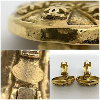 Chanel Earrings Gold Coco Mark GP