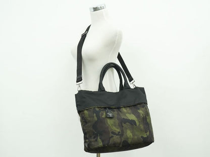 Authentic Prada Tessuto Camouflage Reversible 2WAY Shoulder Bag Handbag Nylon