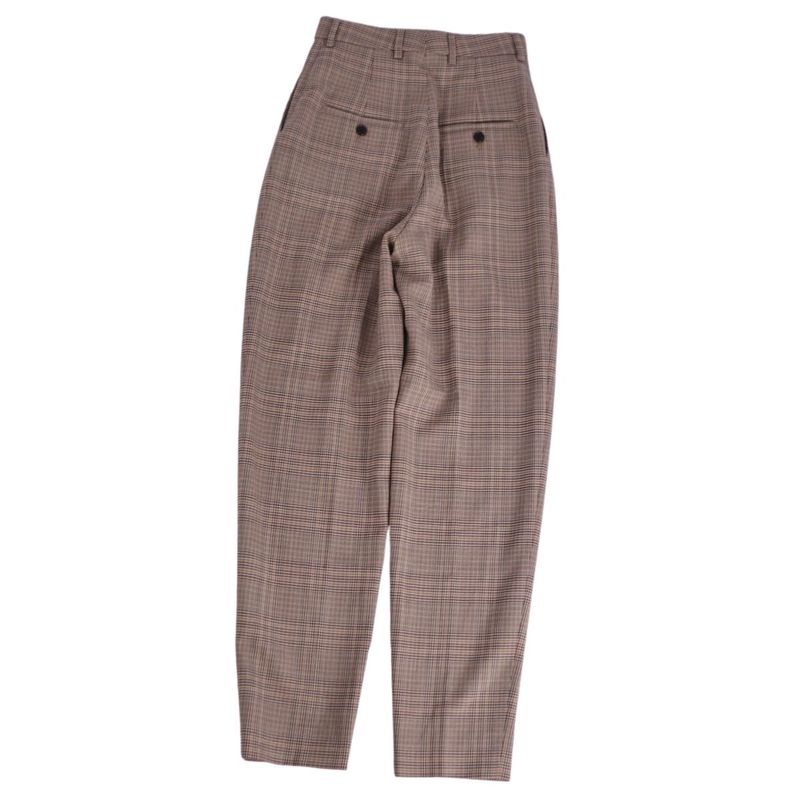 Celine Trousers Long Pants Slacks Staggered Plaid Wool