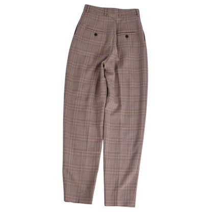 Celine Trousers Long Pants Slacks Staggered Plaid Wool