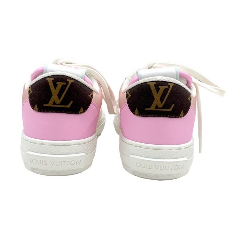 Louis Vuitton Charlie Line Monogram Sneakers Shoes Fabric Leather Pink White