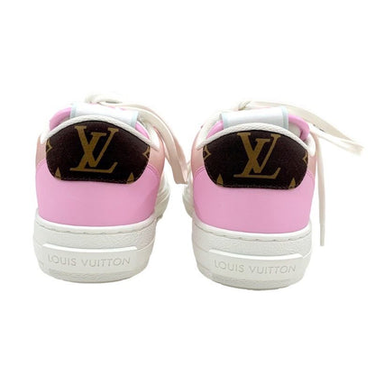 Louis Vuitton Charlie Line Monogram Sneakers Shoes Fabric Leather Pink White