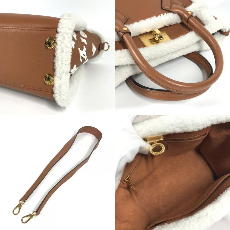 Louis Vuitton Handbag On My Side PM On My Side PM M58918 Leather Camel Brown