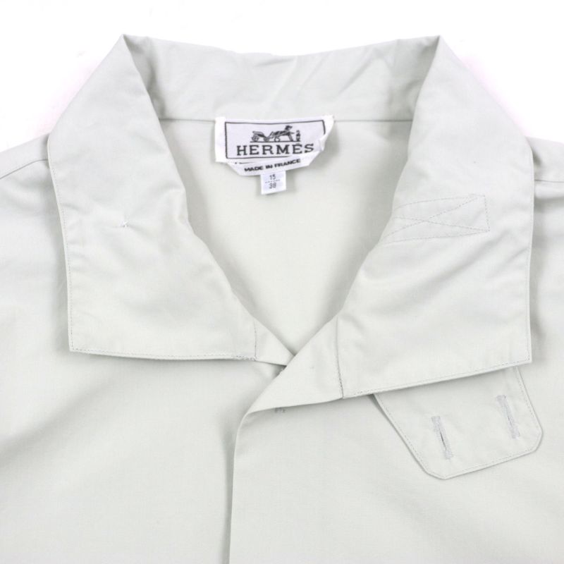  Hermes 23AW 100% Cotton Serie Button Long Sleeve Long Sleeve Shirt Light