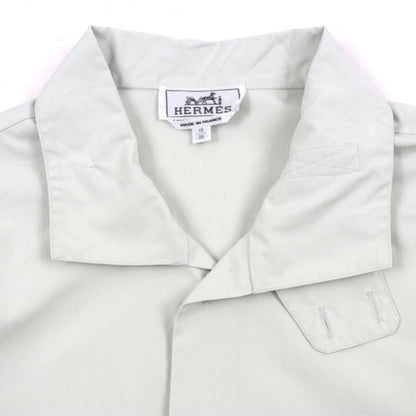  Hermes 23AW 100% Cotton Serie Button Long Sleeve Long Sleeve Shirt Light