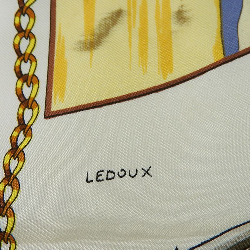 Hermes Scarf Carré 90 Silk Navy White Chasses Exotiques Accessories Women