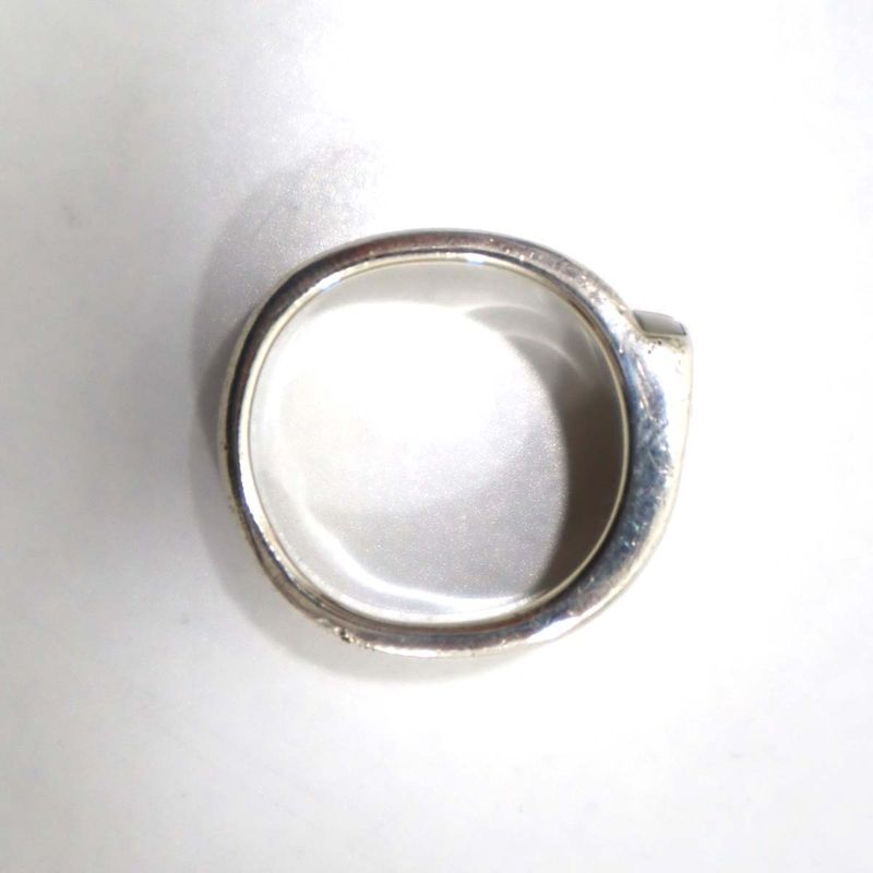 Hermes Candy Ring Silver 925 Size 52 10.8g Cracked Rings Accessories White H7922