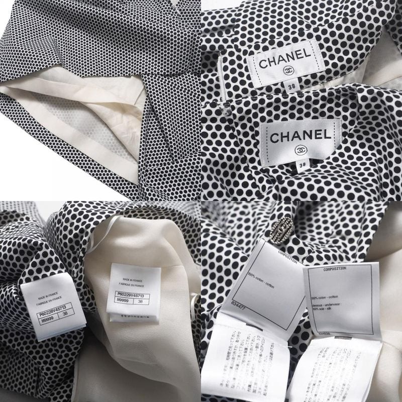 Chanel Setup Size 38 P60 CC Logo Coco Mark Button Short Sleeves Blouse Full