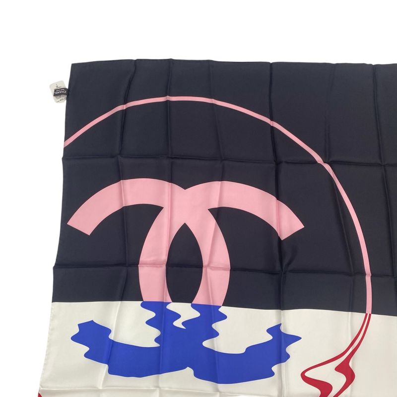 Chanel Scarf Silk Large Size Coco Mark Logo Multicolor 85x85cm (33.46in)