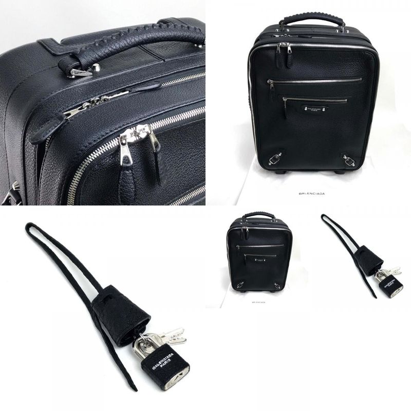 Balenciaga Carry-on Trolley 272476 Leather Black
