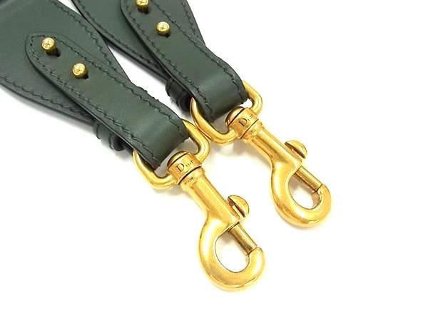 Christian Dior Trotter Embroidery Canvas Bag Shoulder Strap Green