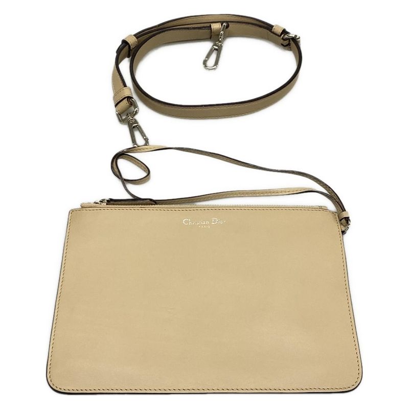 Dior/christian Dior Tote Bag Diorissimo Grey Beige Leather